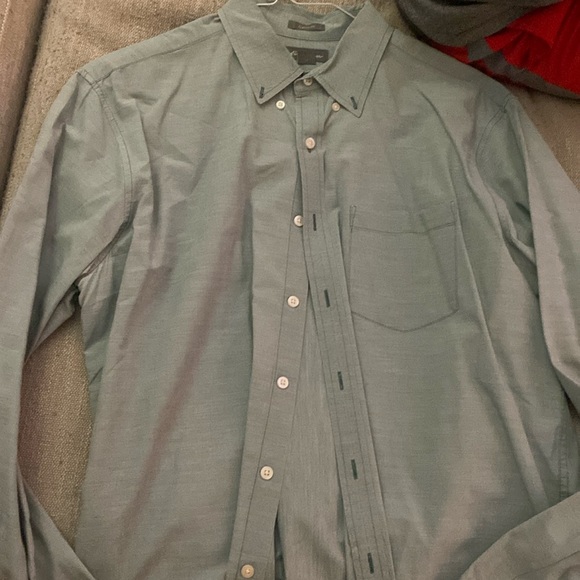 Eddie Bauer long-sleeved polo shirt, men's size M cotton Khaki type Vintage Second Hand main image 1